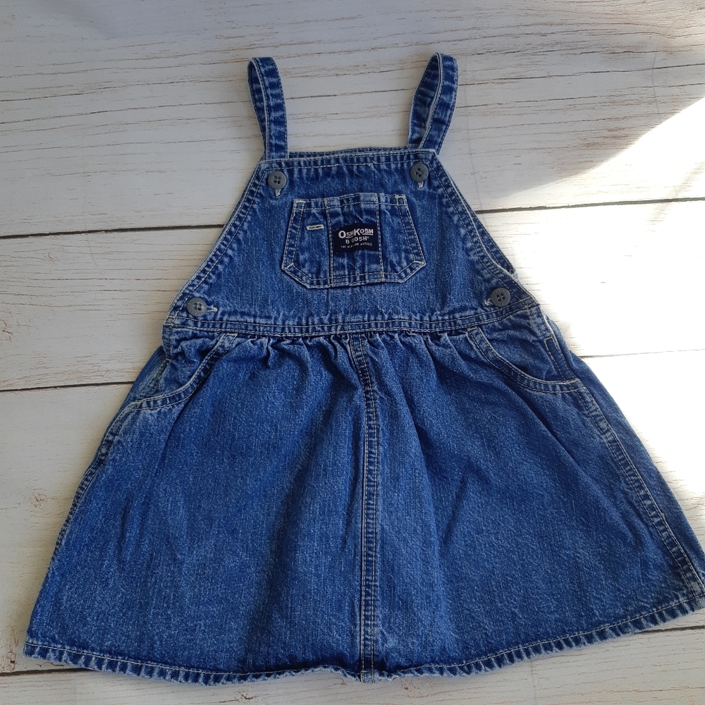Osh Kosh Denim Dress Size 24M Overalls Jumper